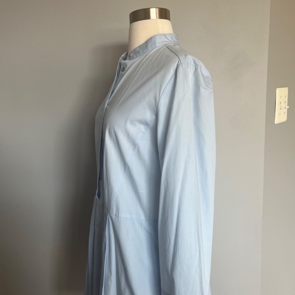 Marella Max Mara Blue Cotton‎ Voluminous A-line Pleated Casual Shirt Dress Mediu - Picture 6 of 8
